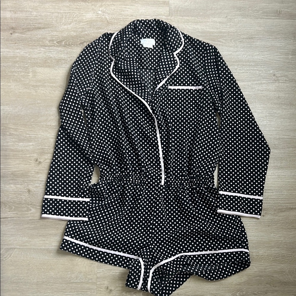 Kate Spade Black and White Polka Dot Pajama Set
